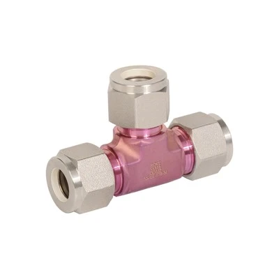 Inert Silicon Coated Double Ferrule Union Tees