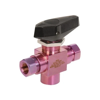 Inert Silicon Coated 3 Way Female Thread Trunnion Ball Valve